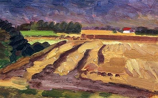 William (1908) Warden comparable auction result: william warden 1908 1982 barley field 8 x 13in