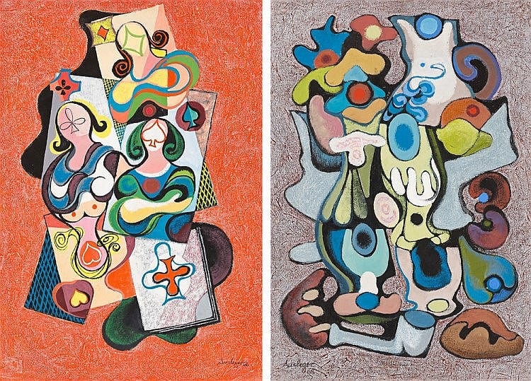 Rudolf Ausleger comparable auction result: rudolf ausleger 4 damen und ein as komposition