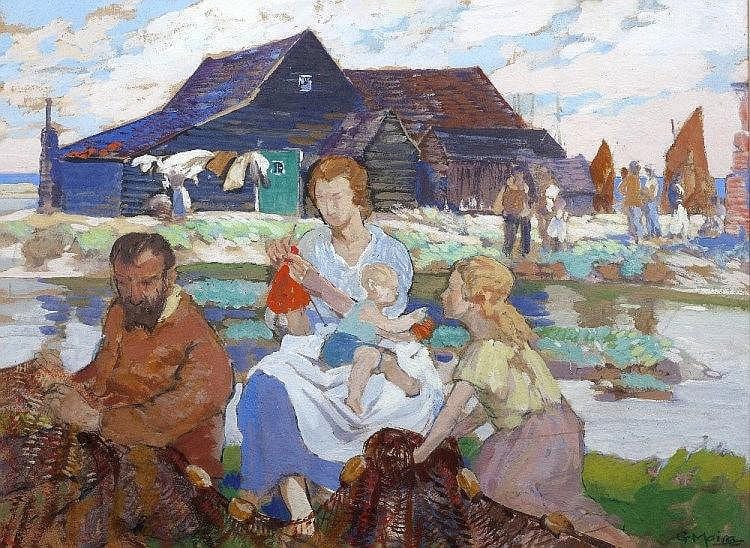 Gerald Edward Moira comparable auction result: gerald edward moira british 1867 1959 fisher folk antibes