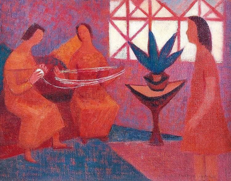 kathleen guthrie british 1905 1981 knitting · Mallams · 2016-05-19 Kathleen Maltby comparable auction result: kathleen guthrie british 1905 1981 knitting