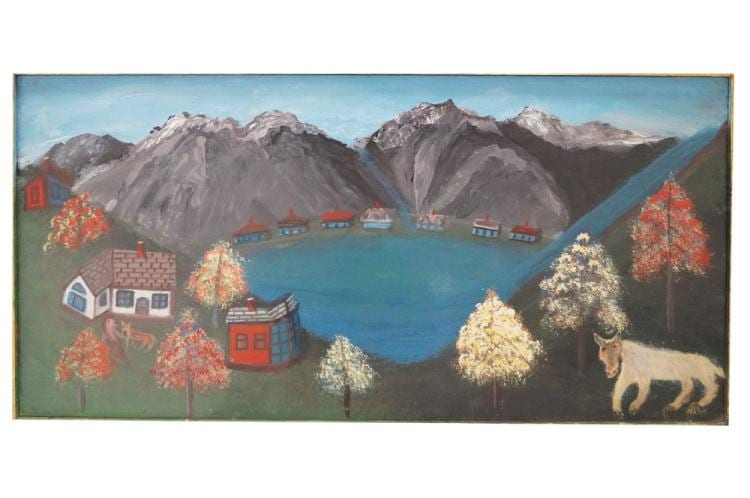Bruno del Favero comparable auction result: bruno del favero ct 1910 1995 oil on masonite landscape with lake signed verso 24 x 48