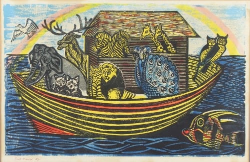 Enid Marx comparable auction result: enid marx british 1902 1998 noah s ark signed linocut 21 5cm x 50cm