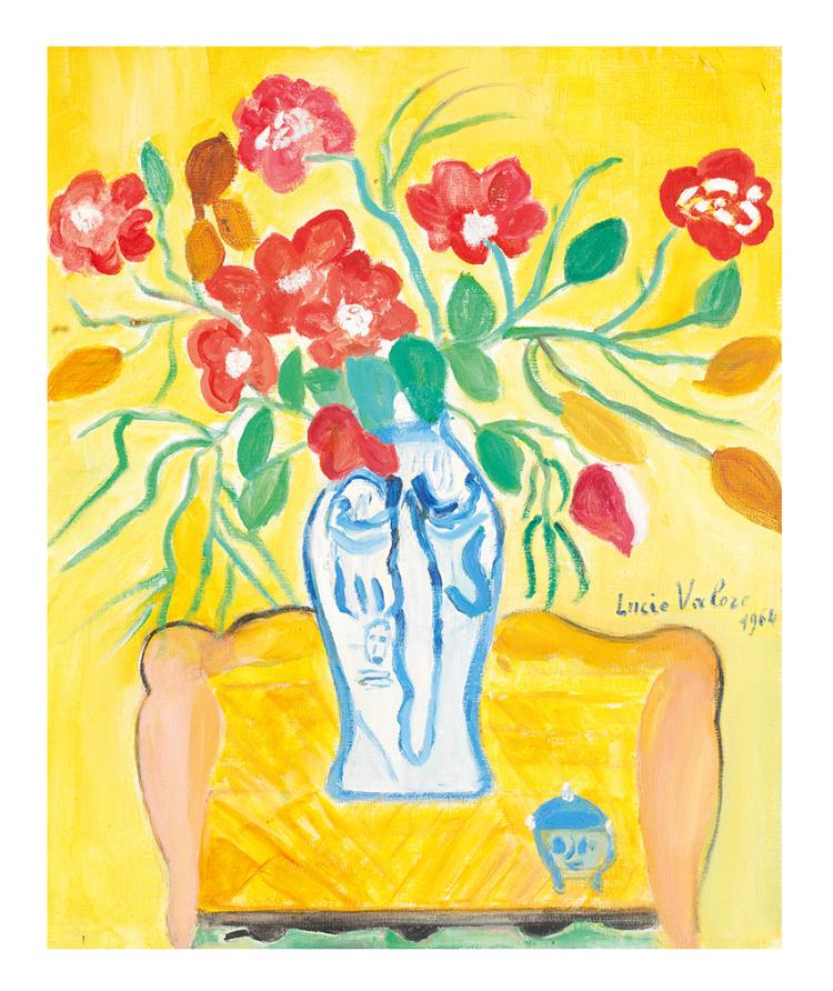 Lucie Valore comparable auction result: lucie valore angoul me 1878 paris 1965 bouquet de fleurs sur sof
