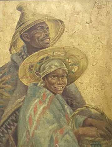 kent cottrell south african 1887 two figures with basuto hats signed inscribed with the title on · Stephan Welz & Co · 2016-06-07 Kent Cottrell comparable auction result: kent cottrell south african 1887 two figures with basuto hats signed inscribed with the title on