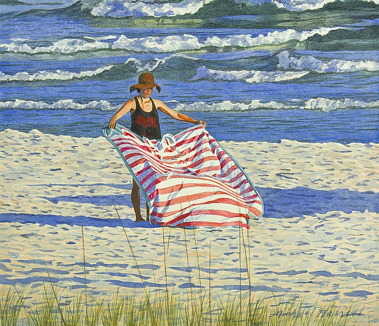 Michael Harrell - Beach Day sold by Morris and Whiteside Auctions LLC, lot 35 — auction record photograph