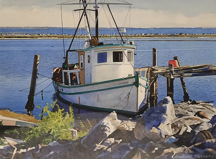 Michael Harrell - Shrimpboat at Eastpoint sold by Morris and Whiteside Auctions LLC, lot 51 — auction record photograph
