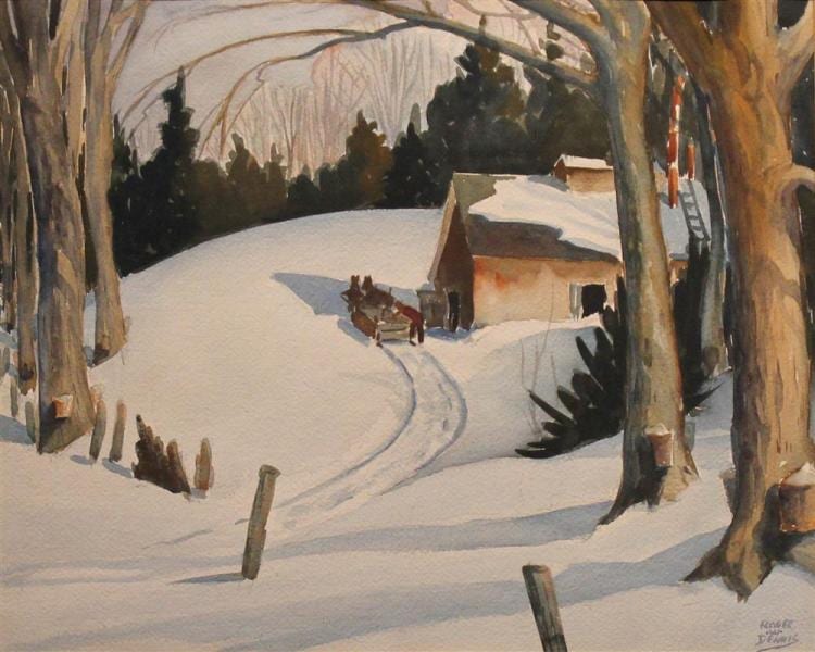 Roger Wilson Dennis comparable auction result: roger wilson dennis american 1902 1996 snowy landscape watercolor 15 3 4 x 19 3 4 in sight