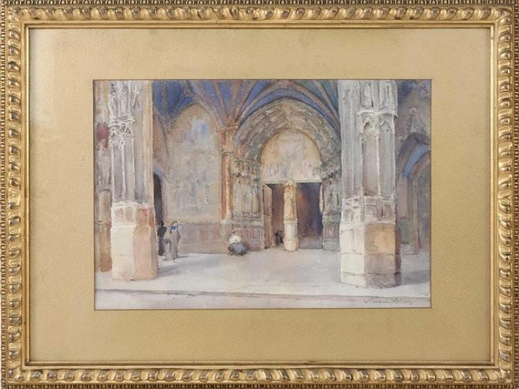 Florence Vincent Robinson comparable auction result: florence vincent robinson american 1874 1937 interior of a cathedral watercolor on paper 13 x 20 framed 23 x 30