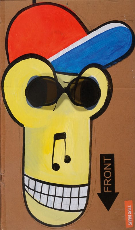 Jim Avignon comparable auction result: jim avignon born 1966 skinny skull mixed media
