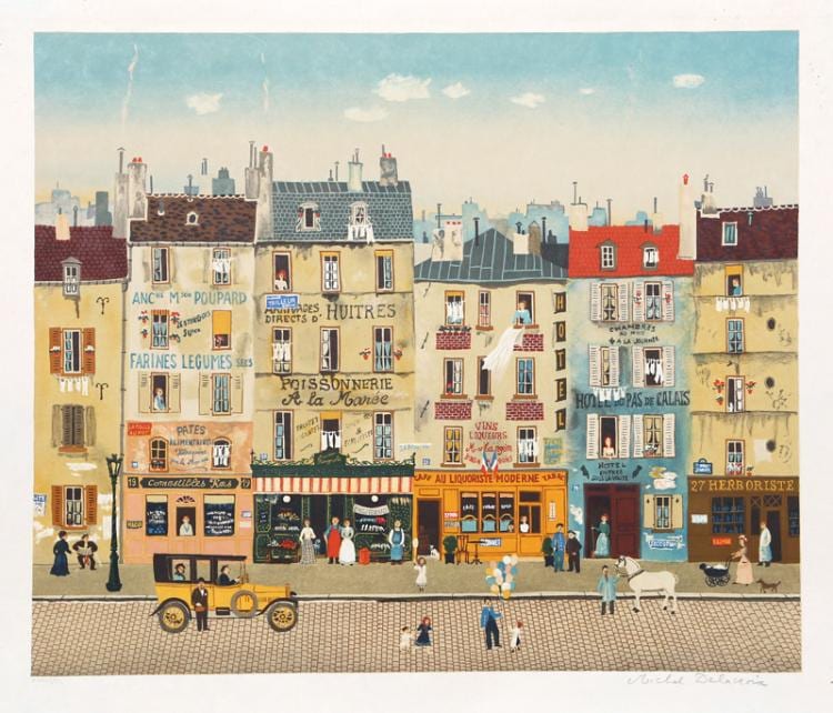 Michel Delacroix, Paris Street Scene, Lithograph sold by RoGallery, lot 1398 — auction record photograph