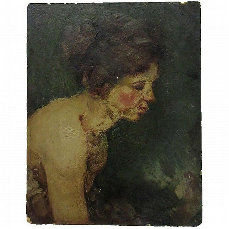 Frederick Sproston Challener comparable auction result: frederick sproston challener canadian 1869 1958 a syrian maid oil on board signed lower right signed and titled verso unframed 8 2 x 6 8 20 8 x 17 3 cm