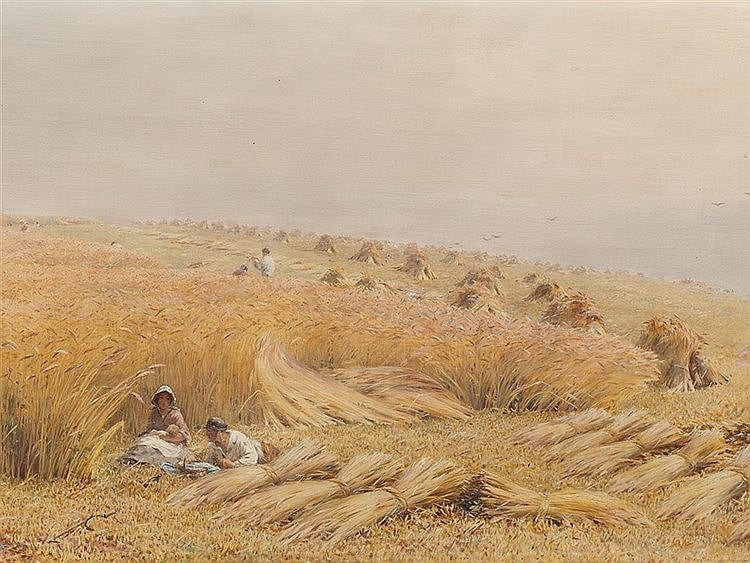 William (1824) Gosling comparable auction result: william gosling 1824 1883 harvesting oil 2nd h 19th c