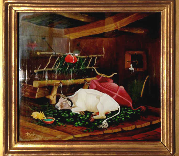 Ivan Vecenaj comparable auction result: ivan vecenaj at night reverse oil paint on glass