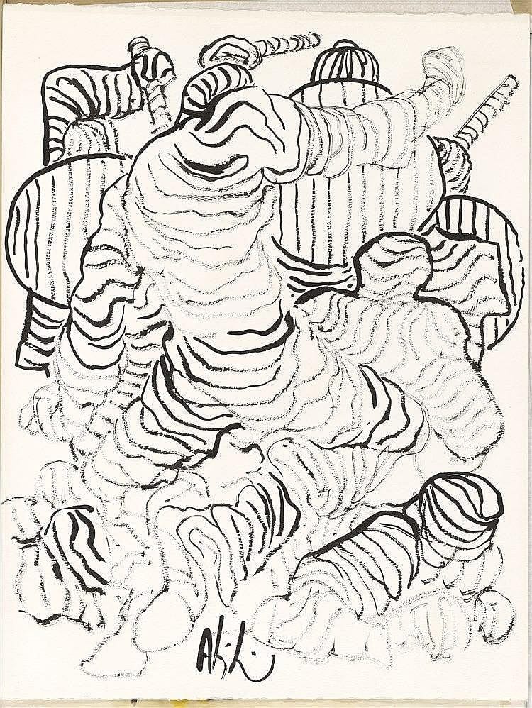 Dino Abidine comparable auction result: dino abidine 1913 1993 paysans 1960 encre sur papier sign e en bas
