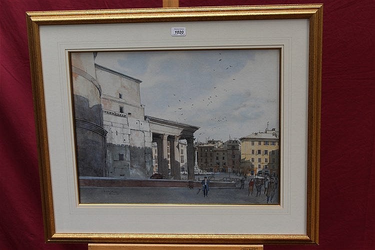 Gordon L. Davies comparable auction result: gordon davies 1926 2007 pen and watercolour the pantheon rome sign