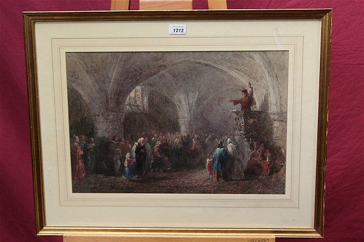 George Haydock Dodgson comparable auction result: george haydock dodgson 1811 1880 watercolour preaching in the crypt