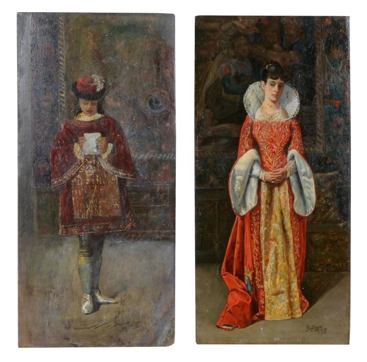 José Gallegos y Arnosa comparable auction result: jos gallegos y arnosa 1859 1917 a portrait of a lady a pageboy