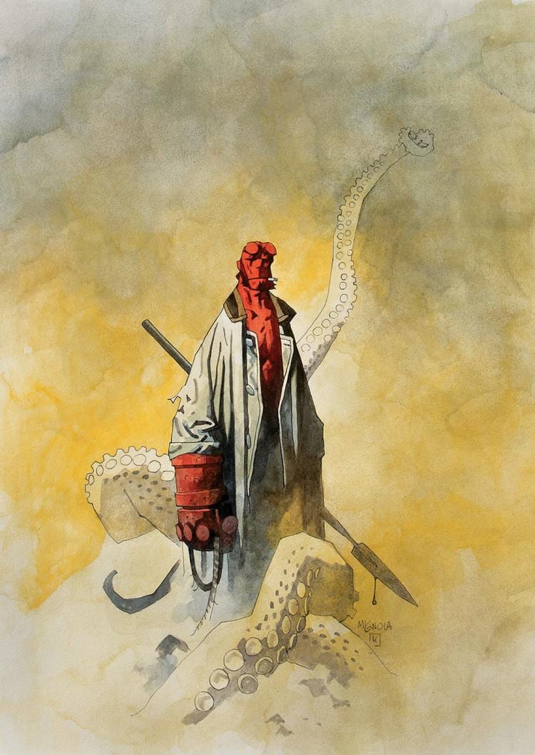 Mike Mignola comparable auction result: mike mignola signed cover art from hellboy odder jobs