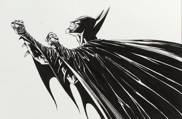 Bernie Wrightson comparable auction result: bernie wrightson original splash page art of batman from the graphic novel batman aliens