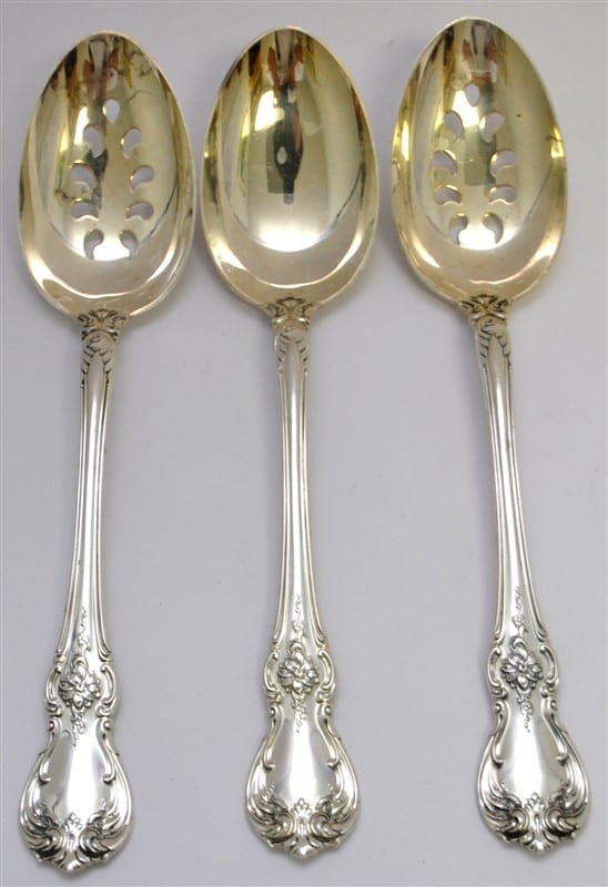 3 STERLING TOWLE OLD MASTER SERVING SPOONS sold by Charleston Estate Auctions, lot 151 — auction record photograph