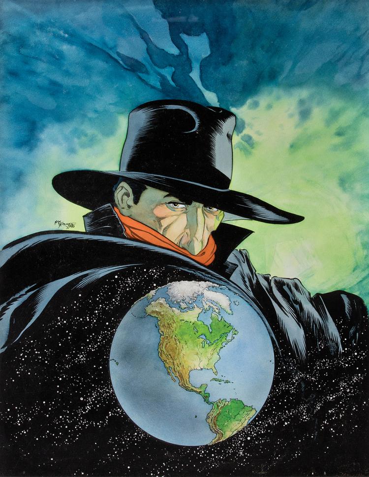 Michael Kaluta comparable auction result: michael kaluta the shadow over earth painting