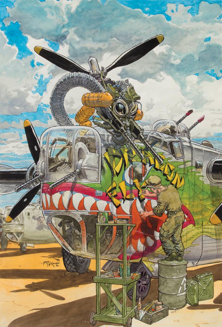 Michael Kaluta comparable auction result: michael kaluta cover art for weird war tales 2