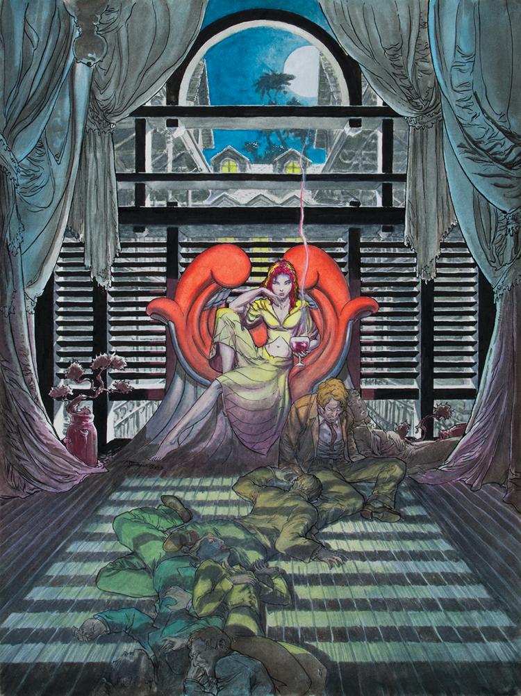 Michael Kaluta comparable auction result: michael kaluta cover art for fallen angel 17