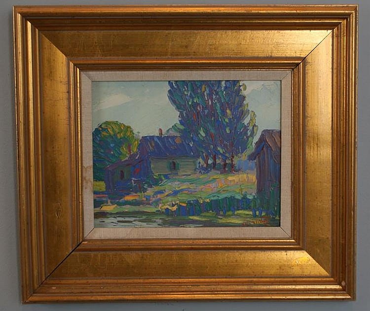 Dora Geneva Lent comparable auction result: dora geneva lent 1904 1983 canadian o b cabin scene