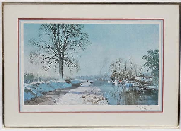 Terence Tenison Cuneo comparable auction result: terence tenison cuneo 1907 1996 signed coloured print a winter river