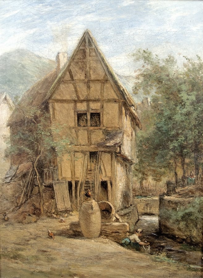 Jacob Fürchtegott Dielmann comparable auction result: fachwerkhaus in dausenau