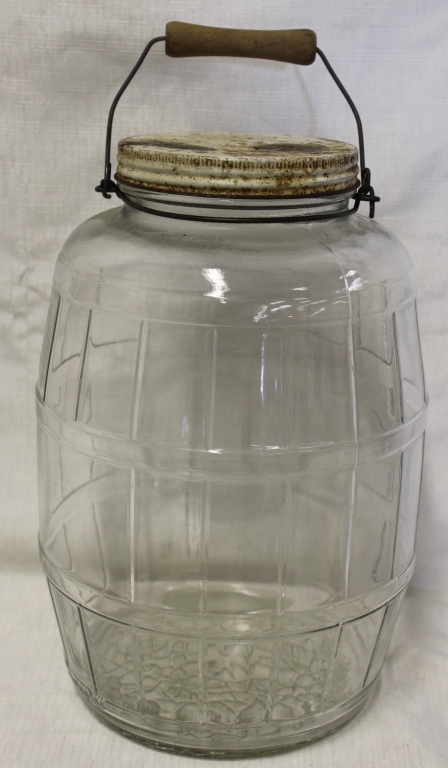 Large Vintage Duraglas Pickle Bucket Jar w/ Lid sold by JD's Auctions, lot 70 — auction record photograph