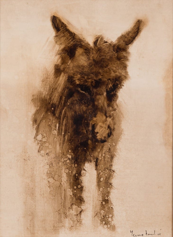 Anthony Amos comparable auction result: anthony amos 1950 2010 donkey foal signed bottom right oil on board