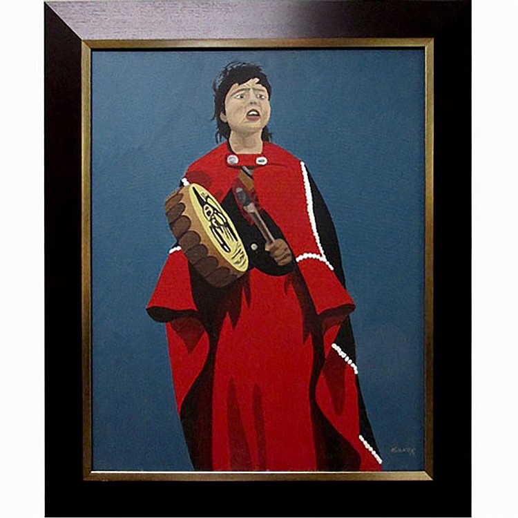 Kenneth Michael Kirkby comparable auction result: kenneth michael kirkby canadian 1940 untitled haida drummer oil on canvas signed lower right 30 x 24 76 2 x 61 cm