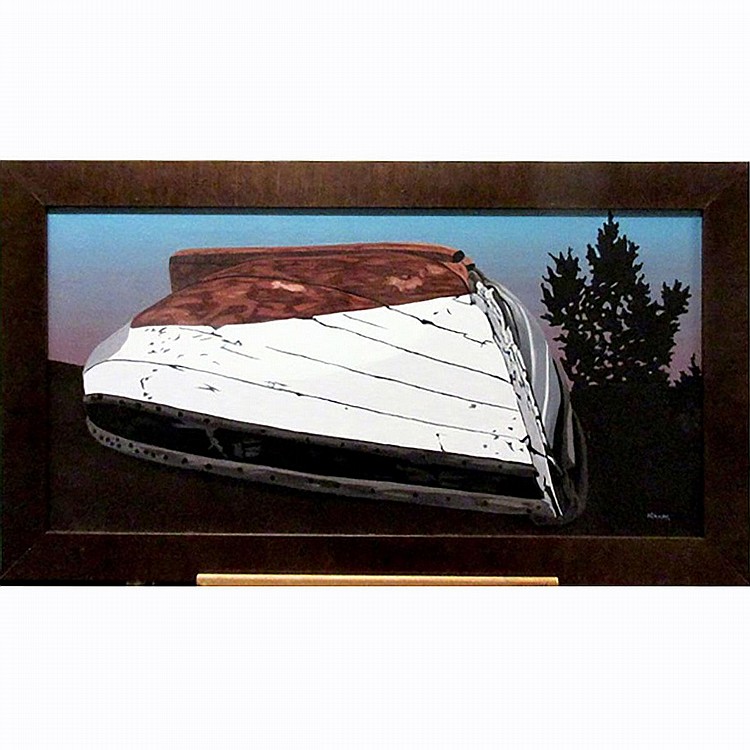 Kenneth Michael Kirkby comparable auction result: kenneth michael kirkby canadian 1940 untitled beached fishing boat oil on canvas signed lower right 18 x 36 45 7 x 91 4 cm