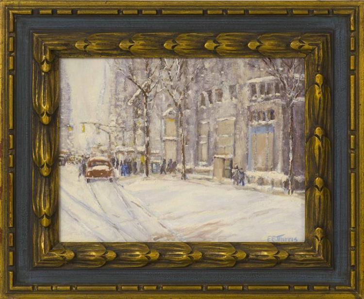 Franklin Edward Morris comparable auction result: franklin edward morris ohio new york 1938 2009 winter in new york city oil on canvas 11 x 14 framed 17 x 20