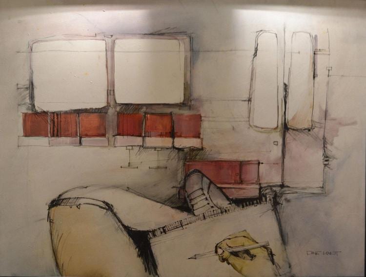 dane lovett travelling sideways mixed media on paper 91 x 121cm · Leonard Joel · 2016-07-07 Dane Lovett comparable auction result: dane lovett travelling sideways mixed media on paper 91 x 121cm