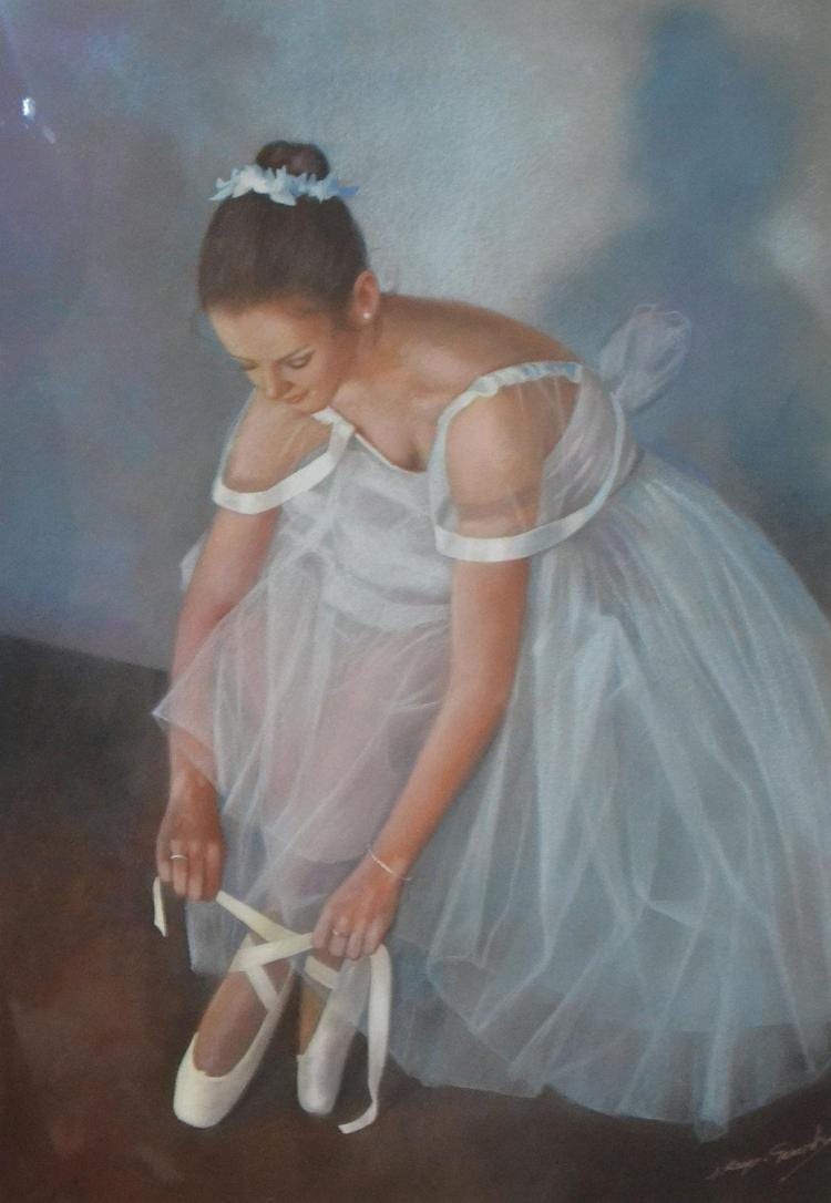 Arno Roger-Genersh comparable auction result: arno roger genersh rehersal pastel on paper 63 x 43 cm