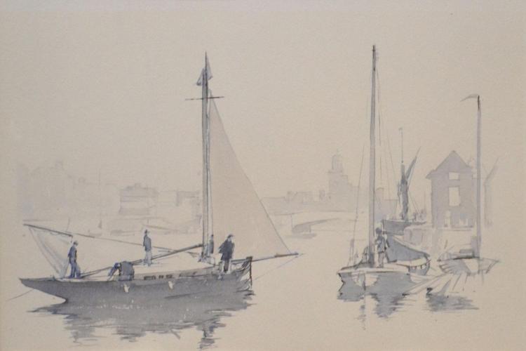 John Wheatley comparable auction result: john wheatley entering yarmouth watercolour 24 x 35 cm