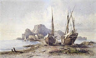 Giovanni Lanza comparable auction result: giovanni lanza italian 1827 1889 fishing preparing the boats one 70 x 5