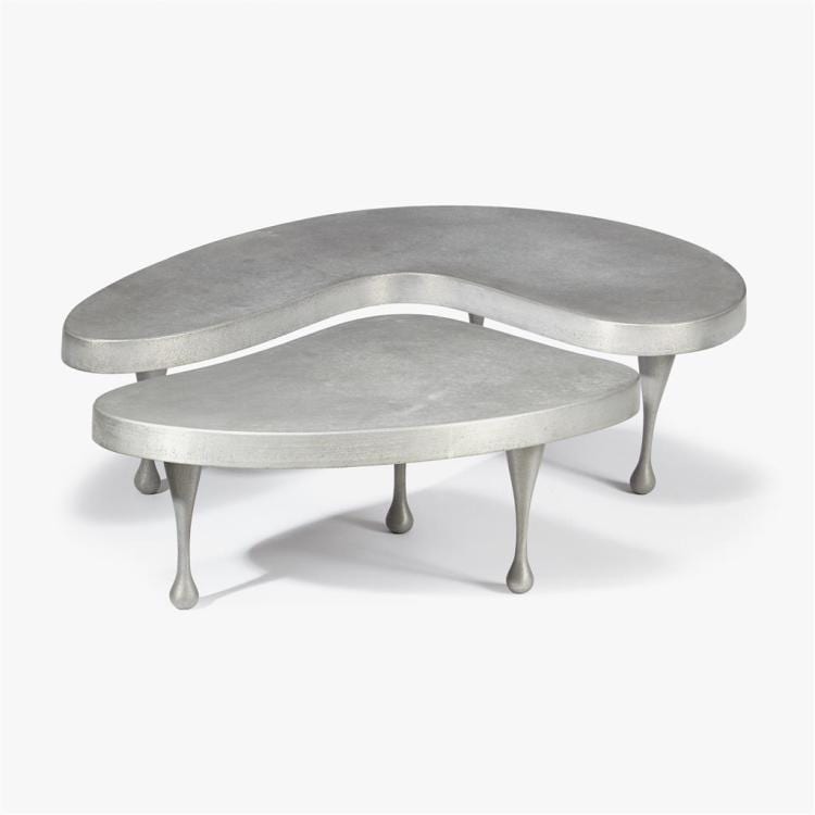 Frederick John Kiesler comparable auction result: frederick kiesler 1890 1965 pair of cast aluminum nesting tables circa 1970