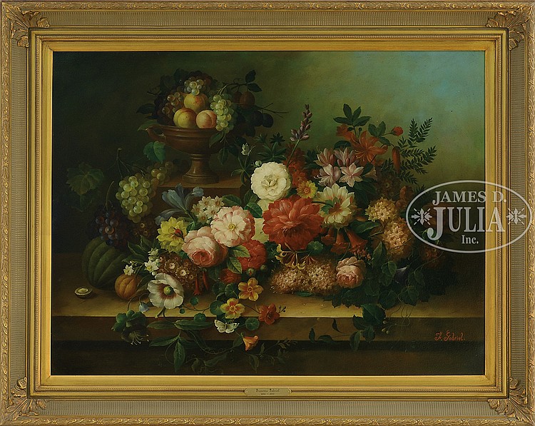Francois Gabriel comparable auction result: francois gabriel french 1893 1993 floral still life on a ledge
