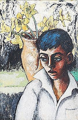 Johannes Meintjes comparable auction result: johannes petrus meintjes south african 1923 1980 boy with daffodils signe
