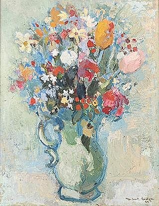 Herbert Coetzee comparable auction result: herbert coetzee south african 1921 2008 beker met blomme signed and dated