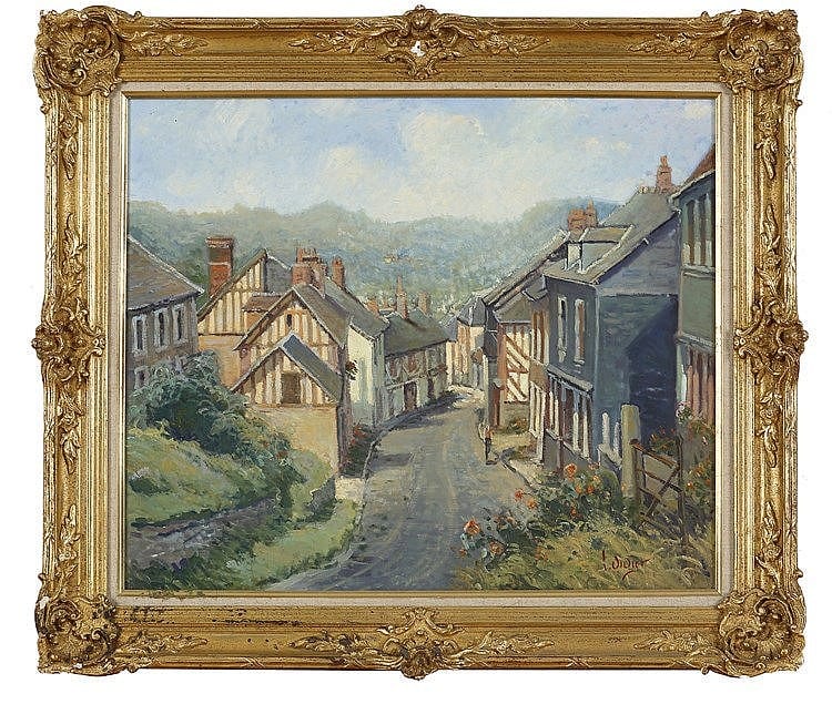 Luc Didier comparable auction result: luc didier 1954 l entr e de cambremer huile sur toile sign e en bas dro