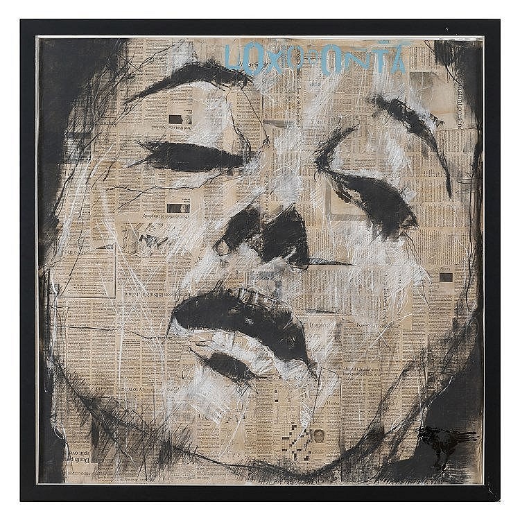 Guy Denning comparable auction result: guy denning 1965 loxodonta 2015 pastel et crayon gras sur papier journal