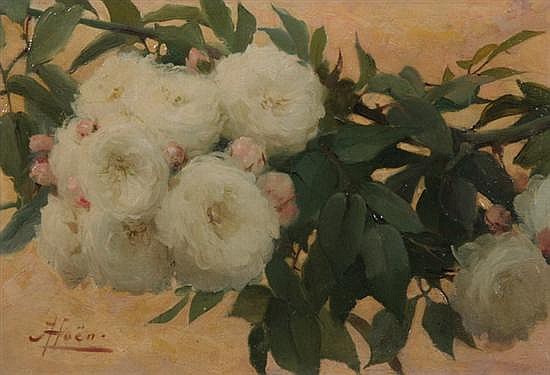 Alfred-Georges Hoen comparable auction result: alfred georges hoen french 1869 1954 camellia branch signed lower left dated july 14 1900 on reverse oil on canvas