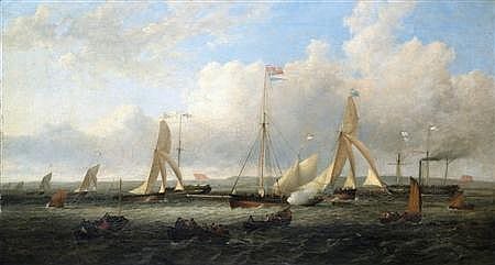 Edmund Thornton Crawford comparable auction result: edmund thornton crawford 1806 1885 scottish royal eastern yacht club regatta leith roads 1834 45 5cm x 83cm 18in x 32 5in