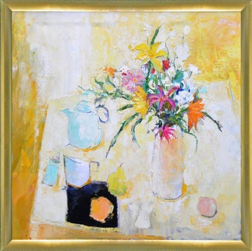Sheila White comparable auction result: sheila white xx summer light with flowers 76 x 76cm