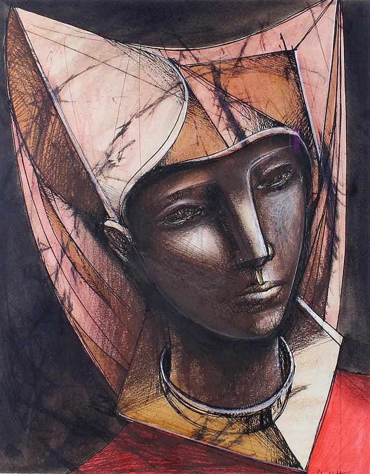 Peter Nuttall comparable auction result: peter nuttall born 1943 study of a lady pen and
