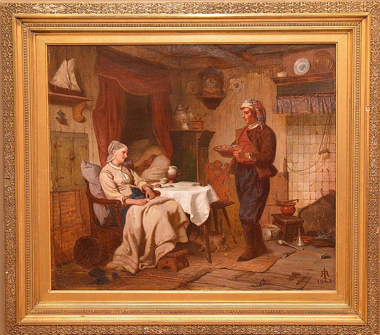 Rudolf Jordan comparable auction result: rudolf jordan german 1810 1887 interior scene oil on canvas monogrammed and dated 1862 lower right 25 x 28